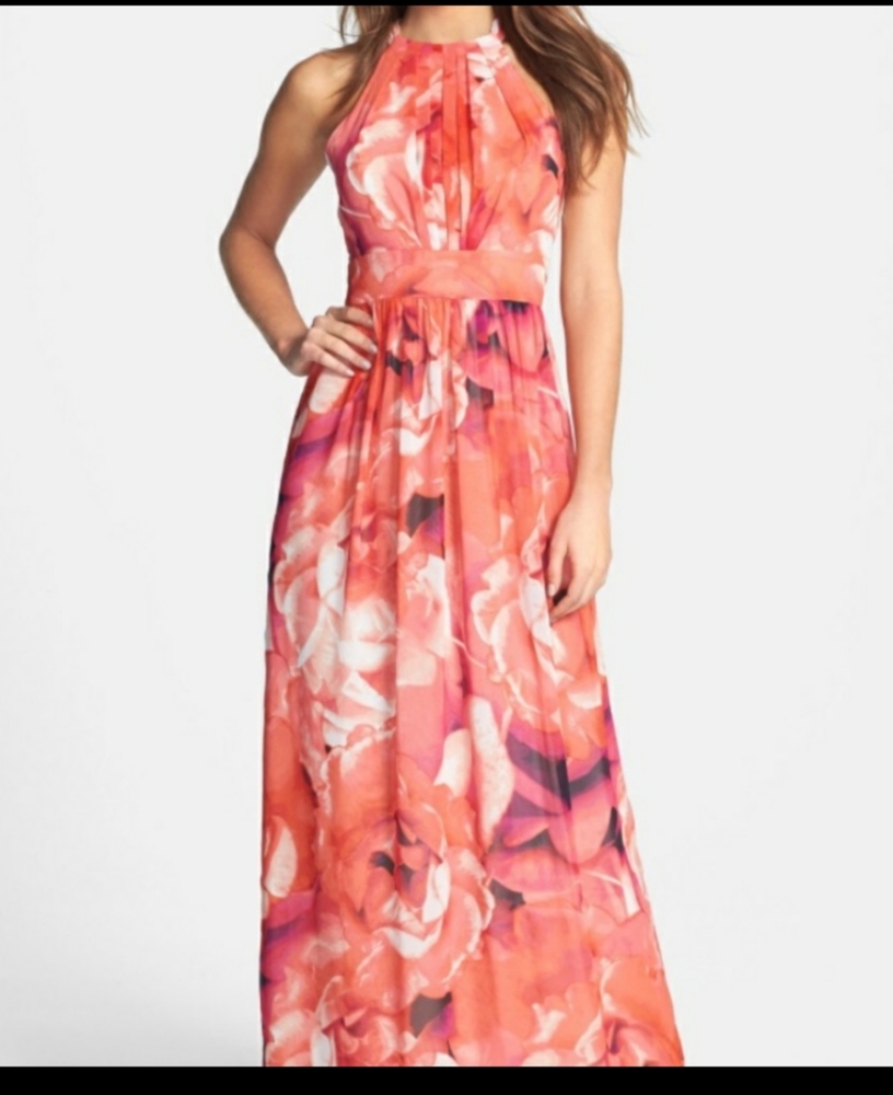 Eliza J floral print full length dress - size 2 P
